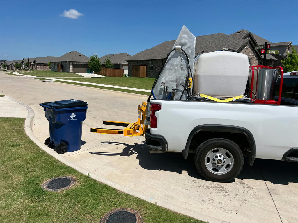 Spotless Bin Co route equipment staged for service